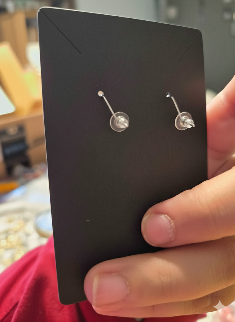 Button and Key Earrings
