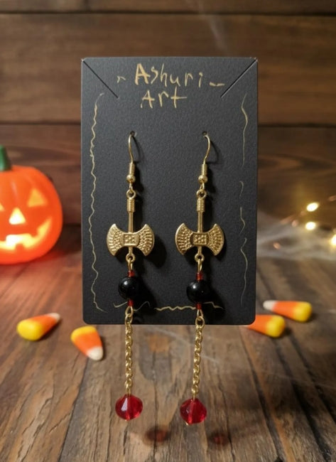 Spellbound Onyx Axe Earrings: