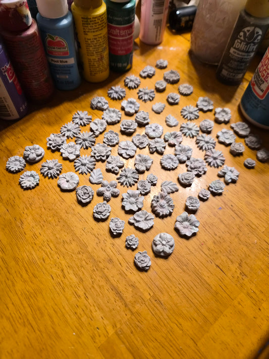 Bulk Clay Flowers - Unpainted & Glazed for Crafters
