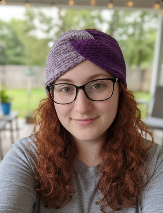 Luxuriously Soft Two-Tone Velvet Twist Headband (Made to Order)