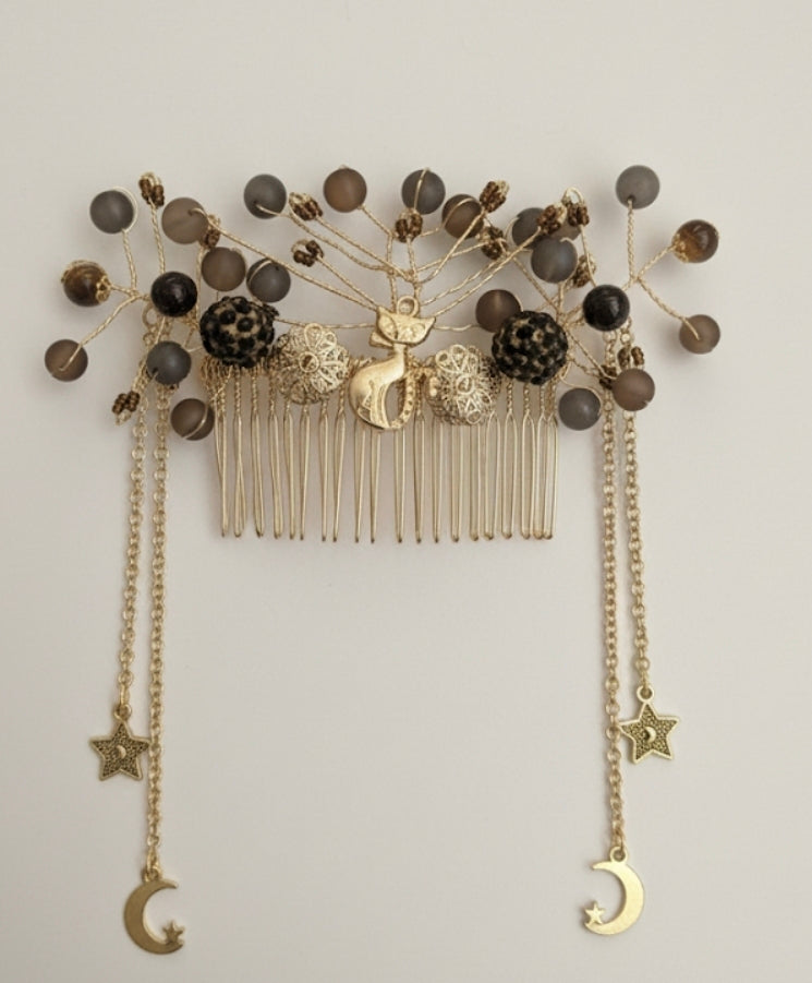 The "Midnight Moon Cat" 4 piece Celestial Jewelry Set