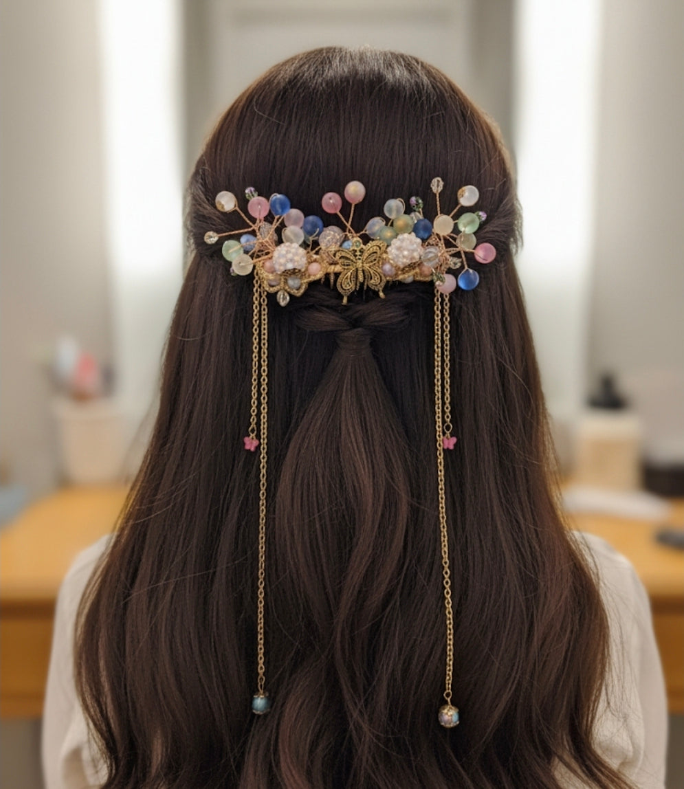 The Fluttering Fae Hair Comb: Butterfly Cascade