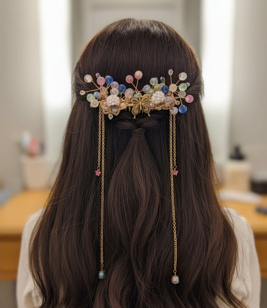 The Fluttering Fae Hair Comb: Butterfly Cascade